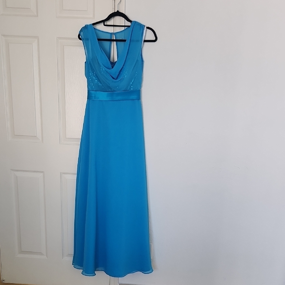 Christina Wu Sequin Marine Blue style #22617 sz 4